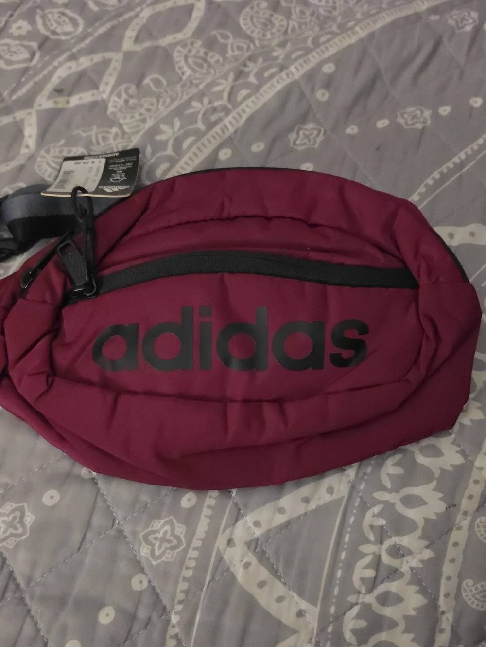 adidas Men's Maroon Belt Bag with Black Logo